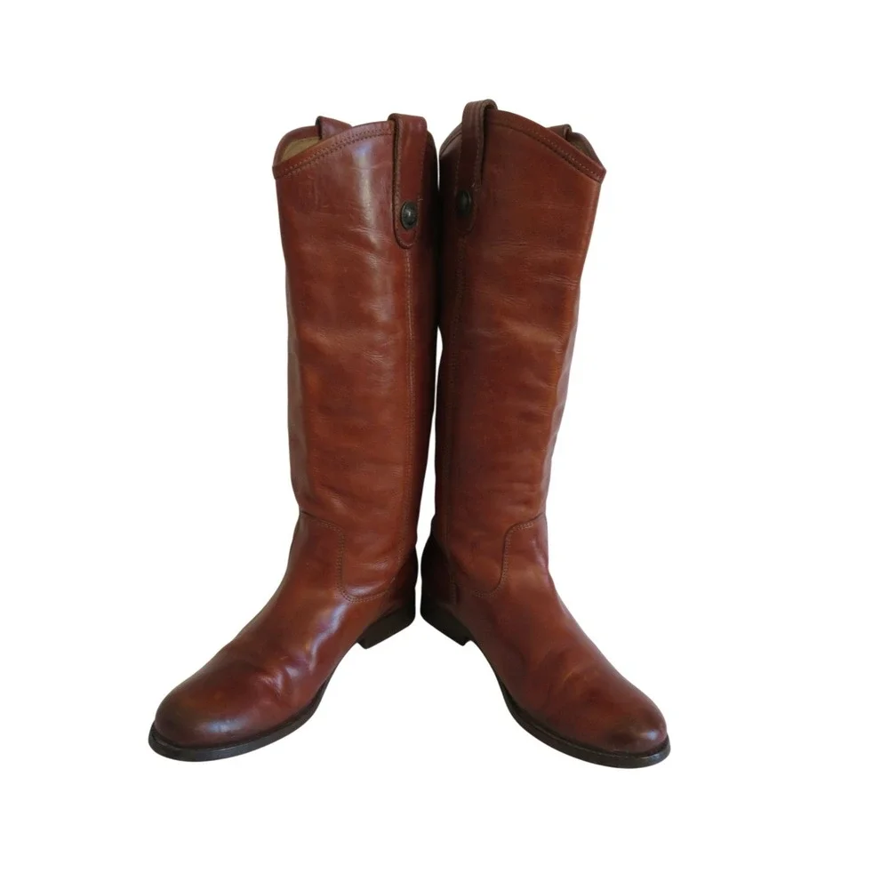 Womens Frye Melissa 77167 Leather Equestrian Riding Biker Boots Size 7.5 B‎